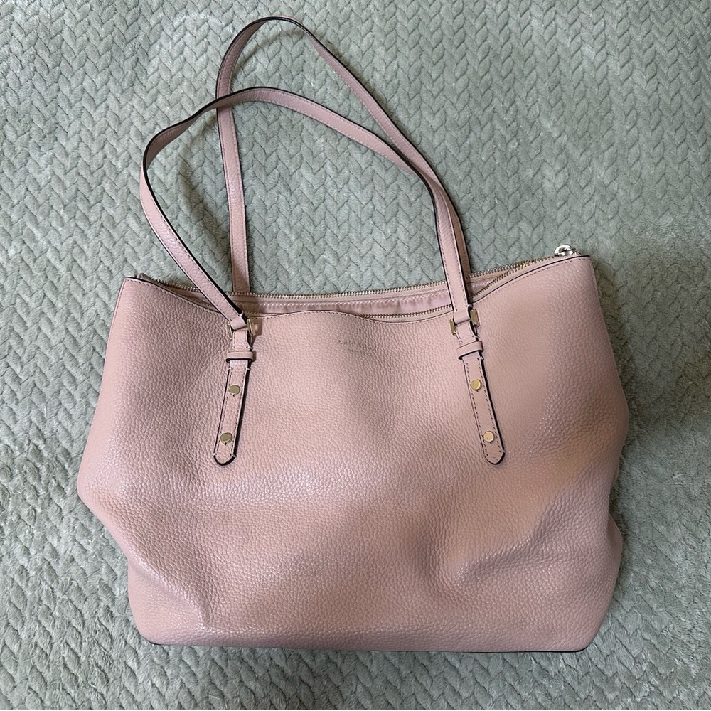 Elegant Pink Leather Tote Bag